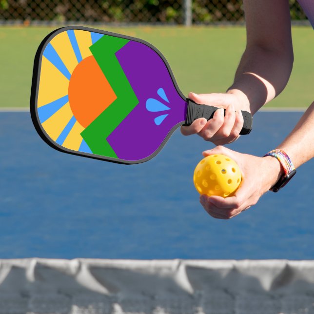 Pickleball Paddle with flag of Manitou Springs (Insitu)