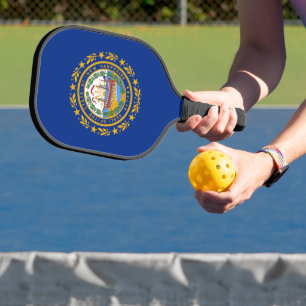 Pickleball Paddle with flag of New Hampshire, USA