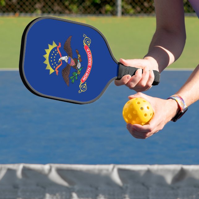 Pickleball Paddle with flag of North Dakota, USA (Insitu)