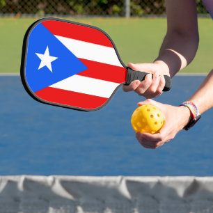 Pickleball Paddle with flag of Puerto Rico, USA