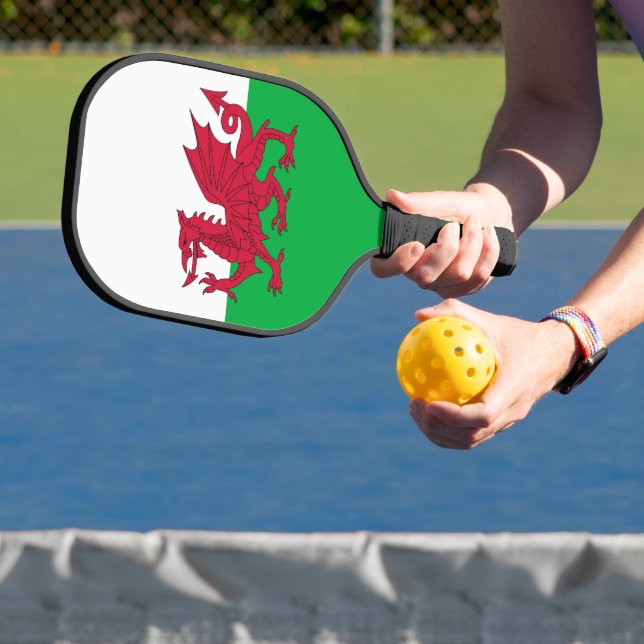 Pickleball Paddle with flag of Wales (Insitu)