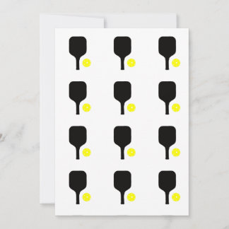 Pickleball paddle & yellow ball holiday card