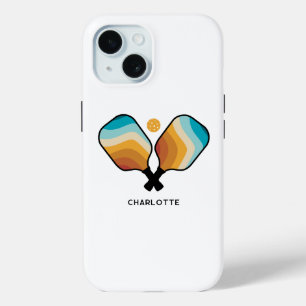 Pickleball Paddles & Ball Custom Name iPhone 15 Case