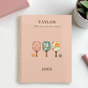 Pickleball Paddles Balls Retro Blush Custom Funny Planner