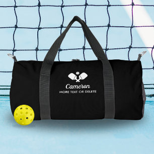 Pickleball Paddles Personalised Name Custom Text Duffle Bag