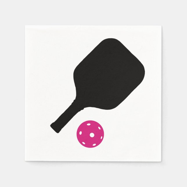 Pickleball paddles & pink balls napkin (Front)
