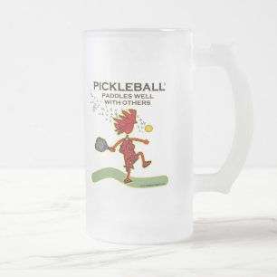 Pickleball Paddles Well With Others Frosted Glass Beer Mug