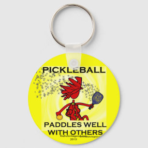Pickleball Paddles Well With Others Key Ring