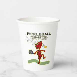Pickleball Paddles Well With Others Paper Cups