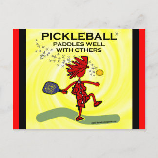 Pickleball Paddles Well With Others Postcard