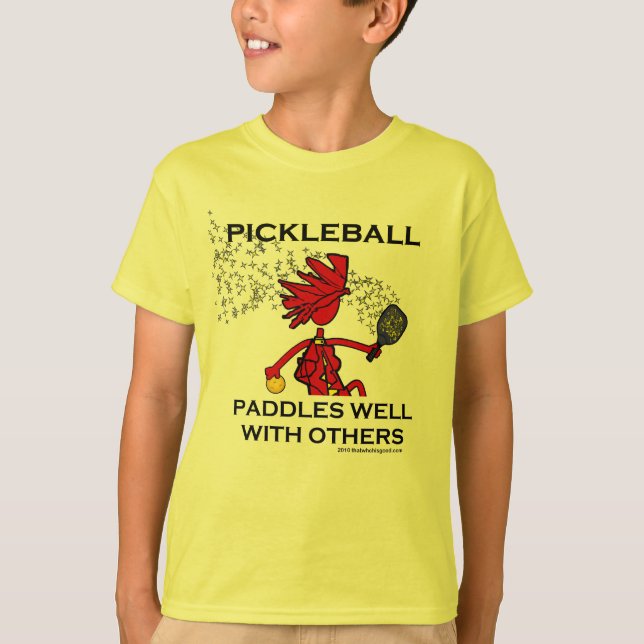 Pickleball Paddles Well With Others T-Shirt (Front)