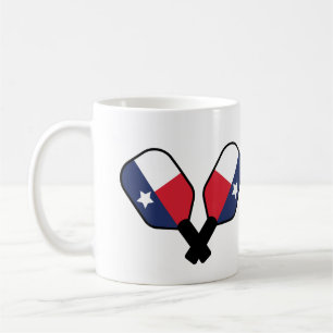 Pickleball Paddles with Texas Flag coffee cup