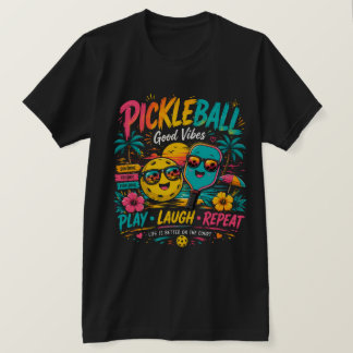 Pickleball Paradise Sunset – Neon Summer Vibes | T T-Shirt