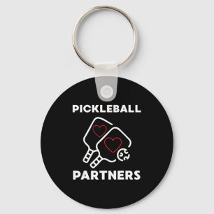 Pickleball partners couples funny pickleball key ring