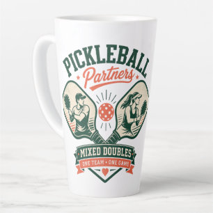 Pickleball Partners Mixed Doubles Latte Mug