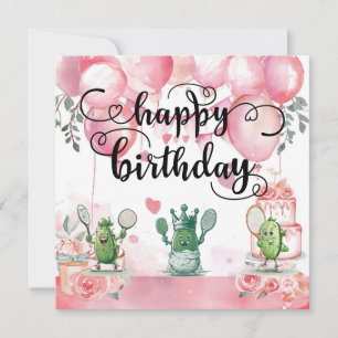 Pickleball Party 4th  Birthday  Card