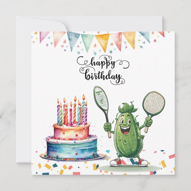 Pickleball Party   Birthday  Card (Front)