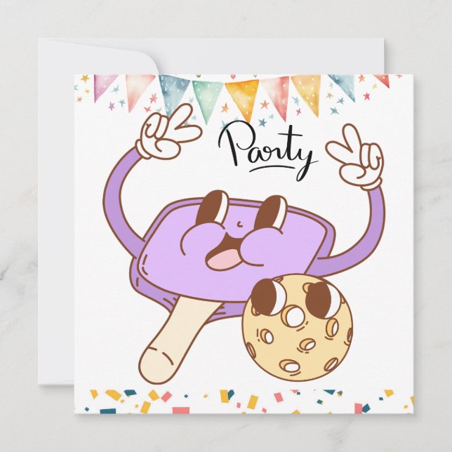 Pickleball Party   Birthday  Invitation (Front)