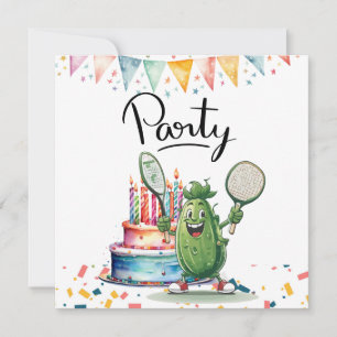 Pickleball Party   Birthday  Invitation