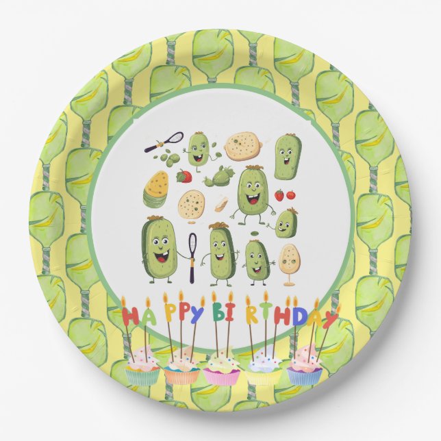 Pickleball Party Birthday  Paper Plate (Front)
