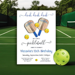 Pickleball Party Dink Birthday Invitation