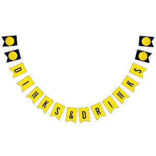 Pickleball Party Dinks and Drinks Bunting