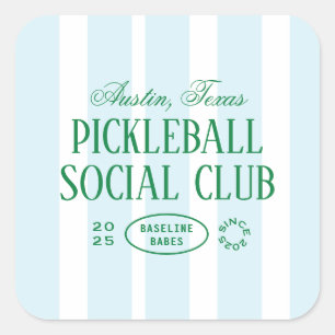 Pickleball Party Favour Green & Blue Sticker Desig