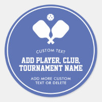 Pickleball Party Paddles Blue White Custom