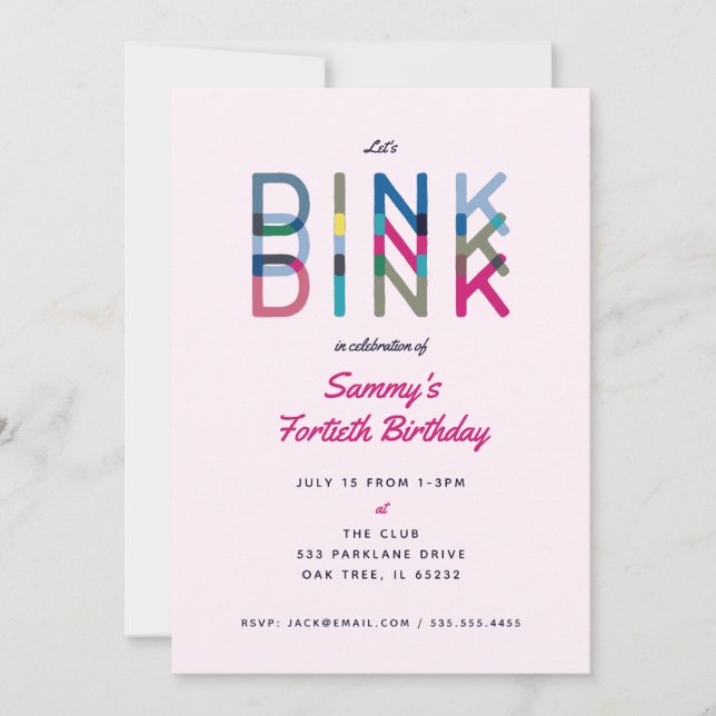 Pickleball Party Sports Lets Dink Party Invitation (Front)