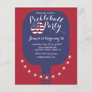 Pickleball Party Stars and Stripes Patriotic Flyer