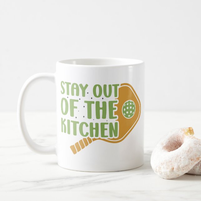 Pickleball Passion: Stay out of the Kitchen Funny Coffee Mug (With Donut)