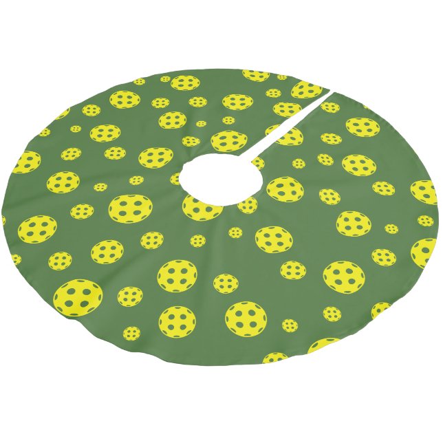 Pickleball pattern custom Christmas tree skirt (Angled)