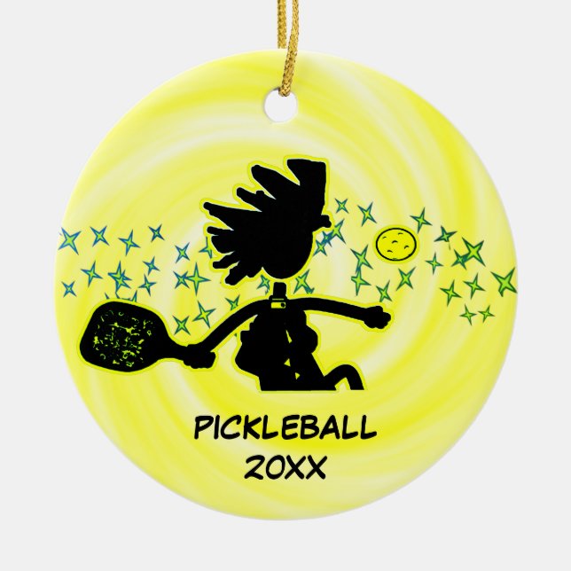 Pickleball Peace Paddle Prosper Ornament (Front)