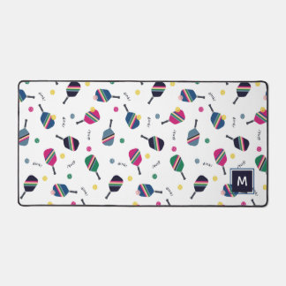 Pickleball Personalised Monogram Blue Green Pink Desk Mat