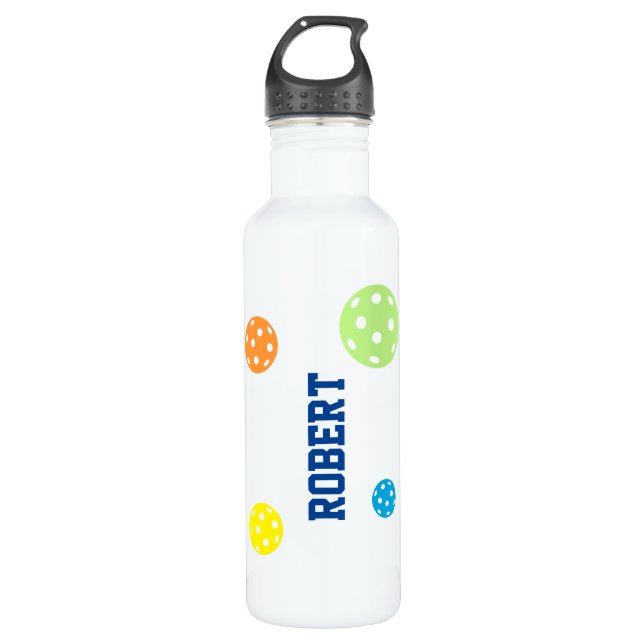 Pickleball Personalised Name Colourful 710 Ml Water Bottle (Front)