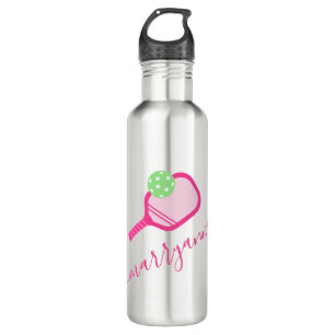 Pickleball Personalised Name Pink 710 Ml Water Bottle