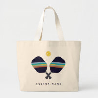 Pickleball Personalised Name Striped Paddles Blue 