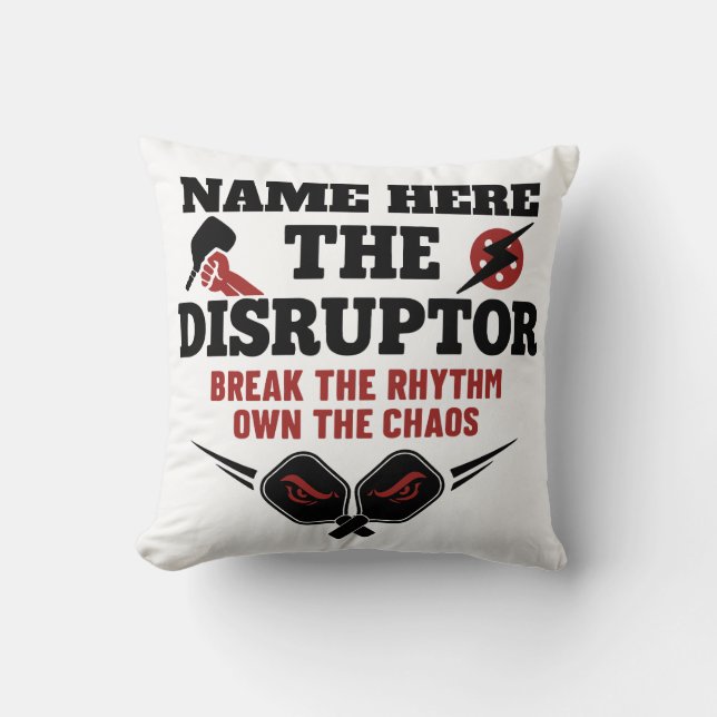 Pickleball Personalised Name The Disruptor Towel Cushion (Front)