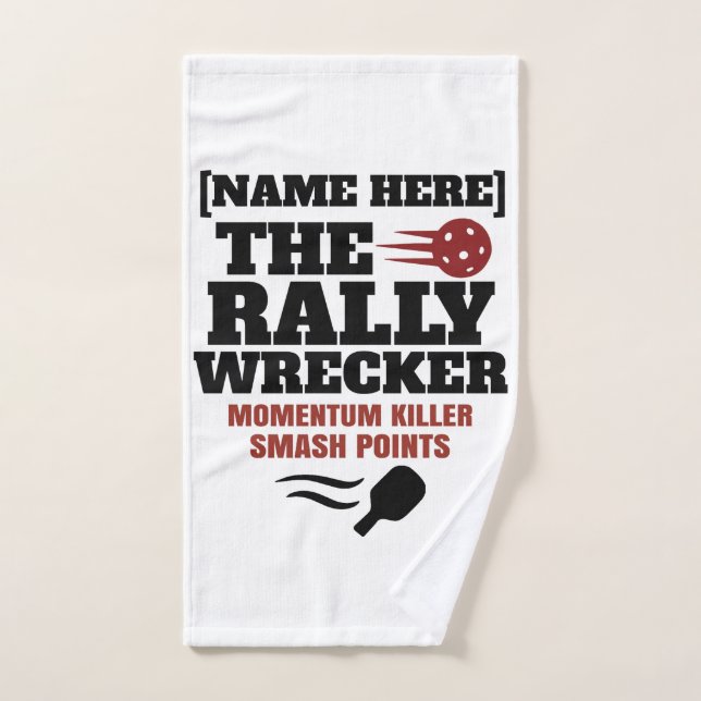 Pickleball Personalised Name The Rally Wrecker Hand Towel (Hand Towel)