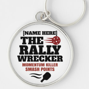 Pickleball Personalised Name The Rally Wrecker  Key Ring
