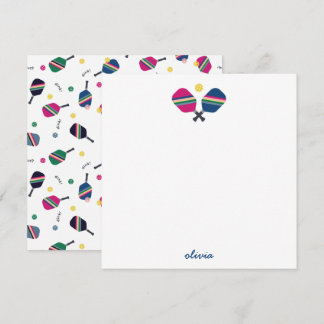 Pickleball Personalised Script Name Blue Note Card