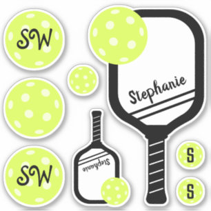 Pickleball Personalized Name Sticker Set
