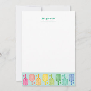 Pickleball Personalized Stationery Note Card 