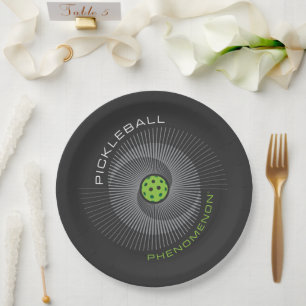 Pickleball Phenomenon Galaxy Paper Plate