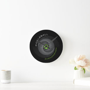 Pickleball Phenomenon Galaxy Round Clock