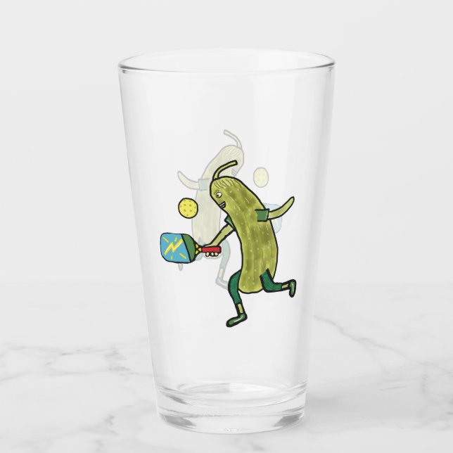Pickleball Pickle Glass (Front)
