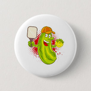 Pickleball Pickle Player  6 Cm Round Badge