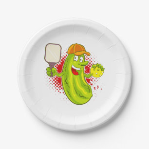 Pickleball Pickle Player Paper Plate