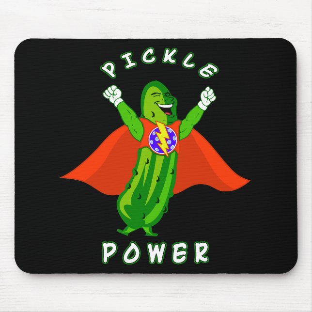 Pickleball Pickle Power Super Hero Mouse Mat (Front)