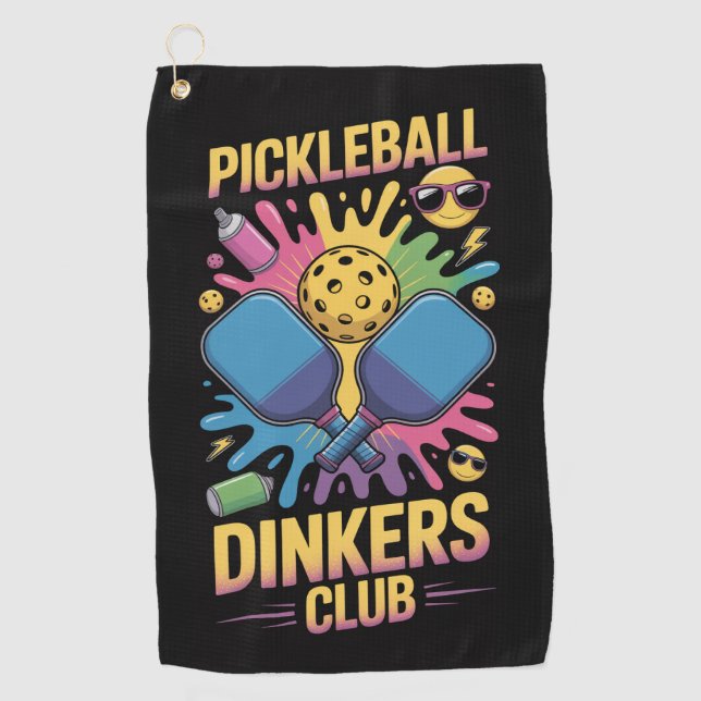 Pickleball Pickleball Dinkers Club Graffiti Sports Golf Towel (Front)